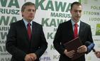 Od lewej Mariusz Kawa i Bartosz Romowicz, rzecznik wojewódzkich struktur PSL. Fot. Adam Cyło