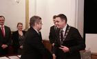 Ustępujący prezydent Norbert Mastalerz i nowy prezydent Grzegorz Kiełb