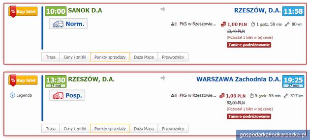 PKS Rzeszów wprowadza bilety za 1 zł do Warszawy