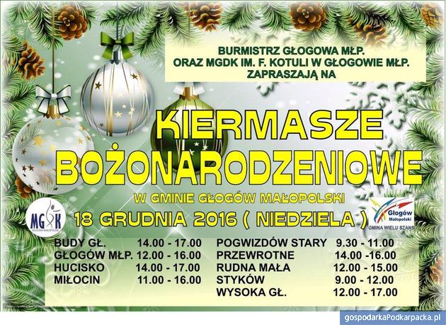Kiermasze bożonarodzeniowe w gminie Głogów Małopolski