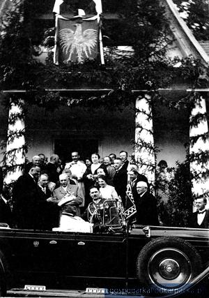 Prezydent Mościcki podczas wizyty w Wydrnej w 1929 roku