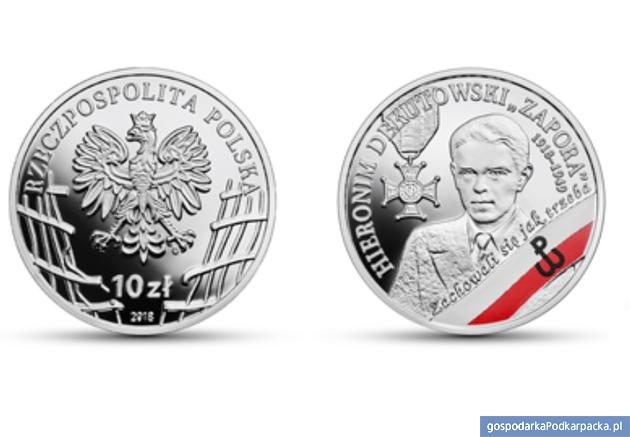 Hieronim Dekutowski „Zapora” na monecie kolekcjonerskiej NBP
