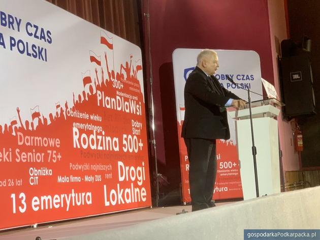 Jarosław Kaczyński na konwencji w Krośnie. Fot. Twitter/@pisorgpl