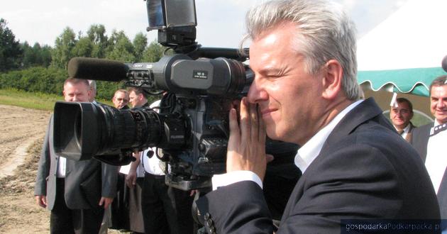 Minister Cezary Grabarczyk za kamerą TV Rzeszów