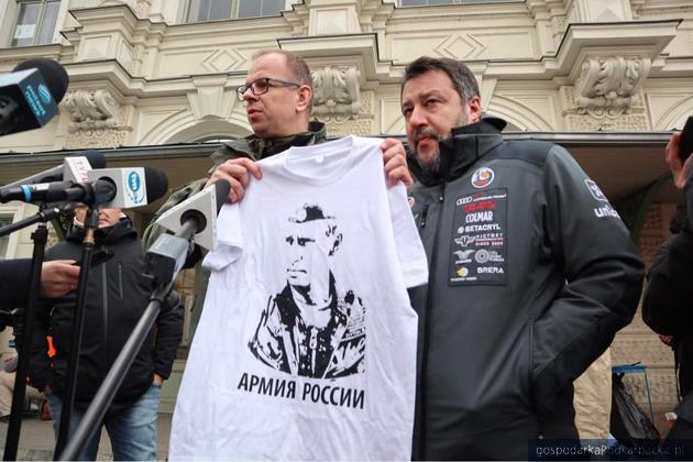 Od lewej Wojciech Bakun prezydent Przemyśla i włoski senator Matteo Salvini. Fot. Facebook