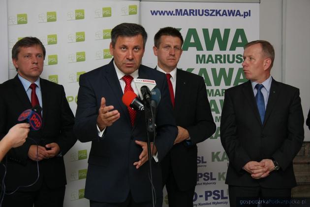Od lewej Mariusz Kawa, Janusz Piechociński, Jan Bury, Andrzej Chrabąszcz. Fot. Andrzej Łapkowski