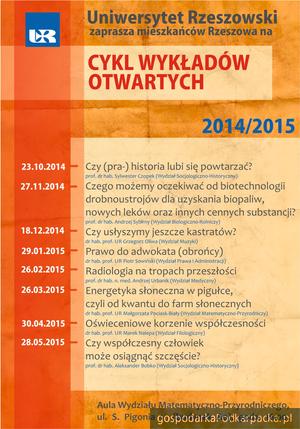 Cyklu Wykładów Otwartych na Uniwersytecie Rzeszowskim w roku 2014/2015