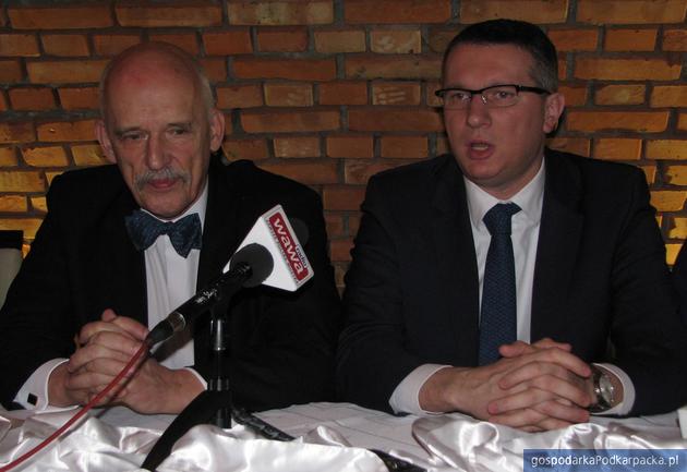 Od lewej Janusz Korwin-Mikke i Przemysław Wipler. Fot. Adam Cyło